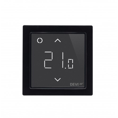 Termostatas Devi DEVIreg Touch, įleidžiamas, juoda, 8.5 cm, 5 - 45 °C